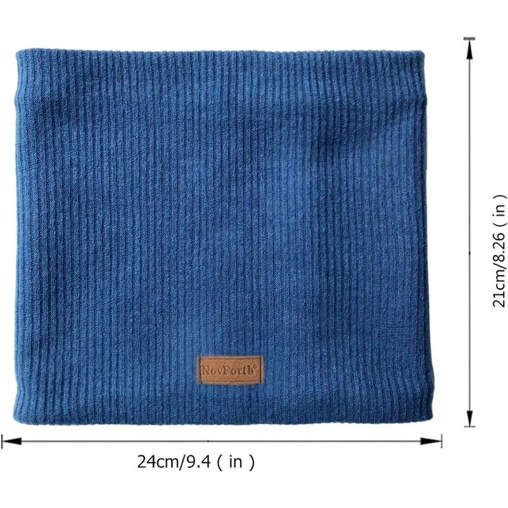 Men's Blue Winter Ski Neck Gaiter Face Scarf Fleece Lined Windproof Scarves